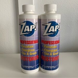2 ZAP! ‎Professional Cleaner Porcelain Fiberglass Tile Grout Restorer 12oz. SEAL
